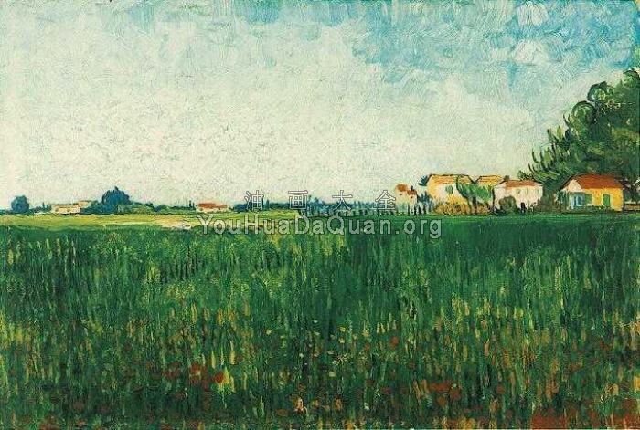 阿尔勒附近麦田里的农舍 - 文森特·威廉·梵高